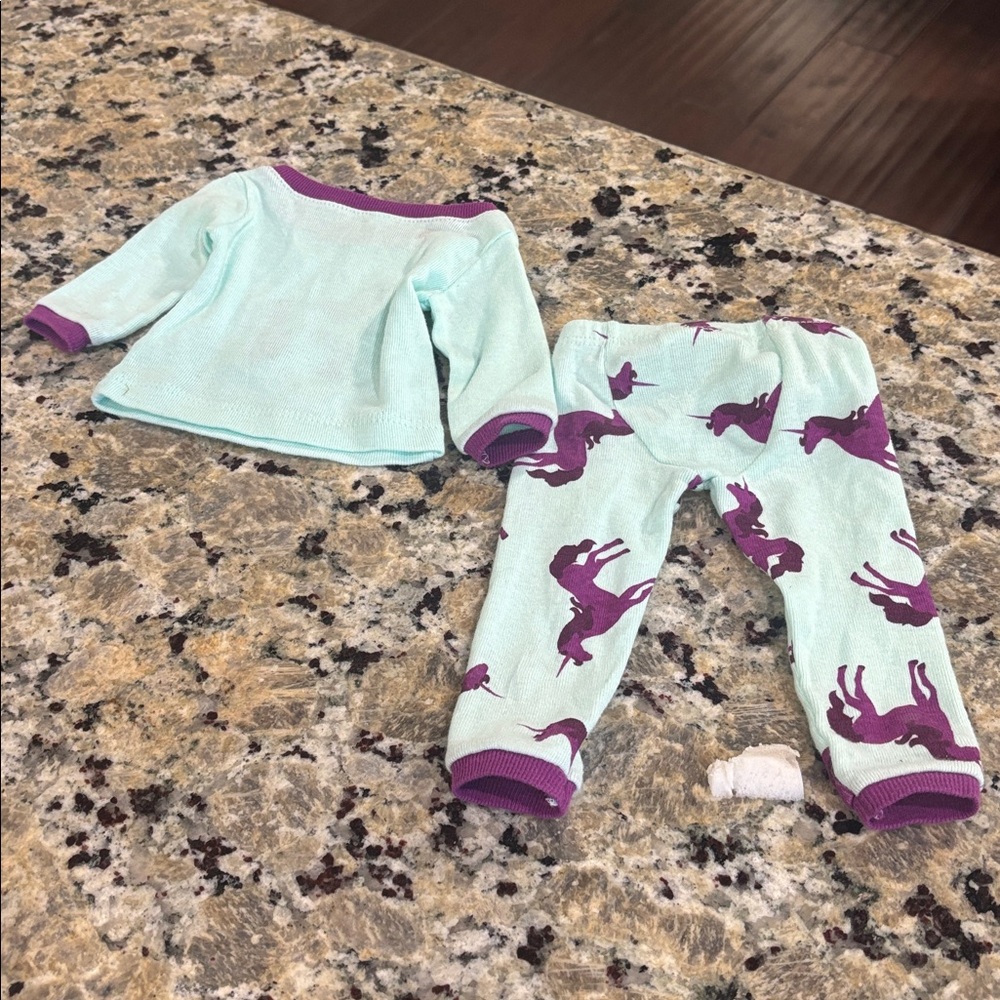 18 inch doll lot of 9 pieces doll clothing - pjs dress overalls tops bottoms - Picture 11 of 13